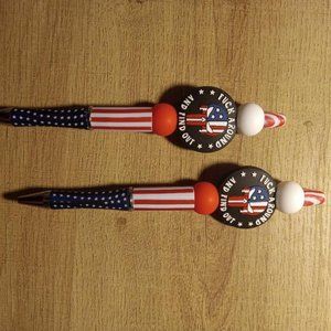 American Flag FAFO beaded pen
